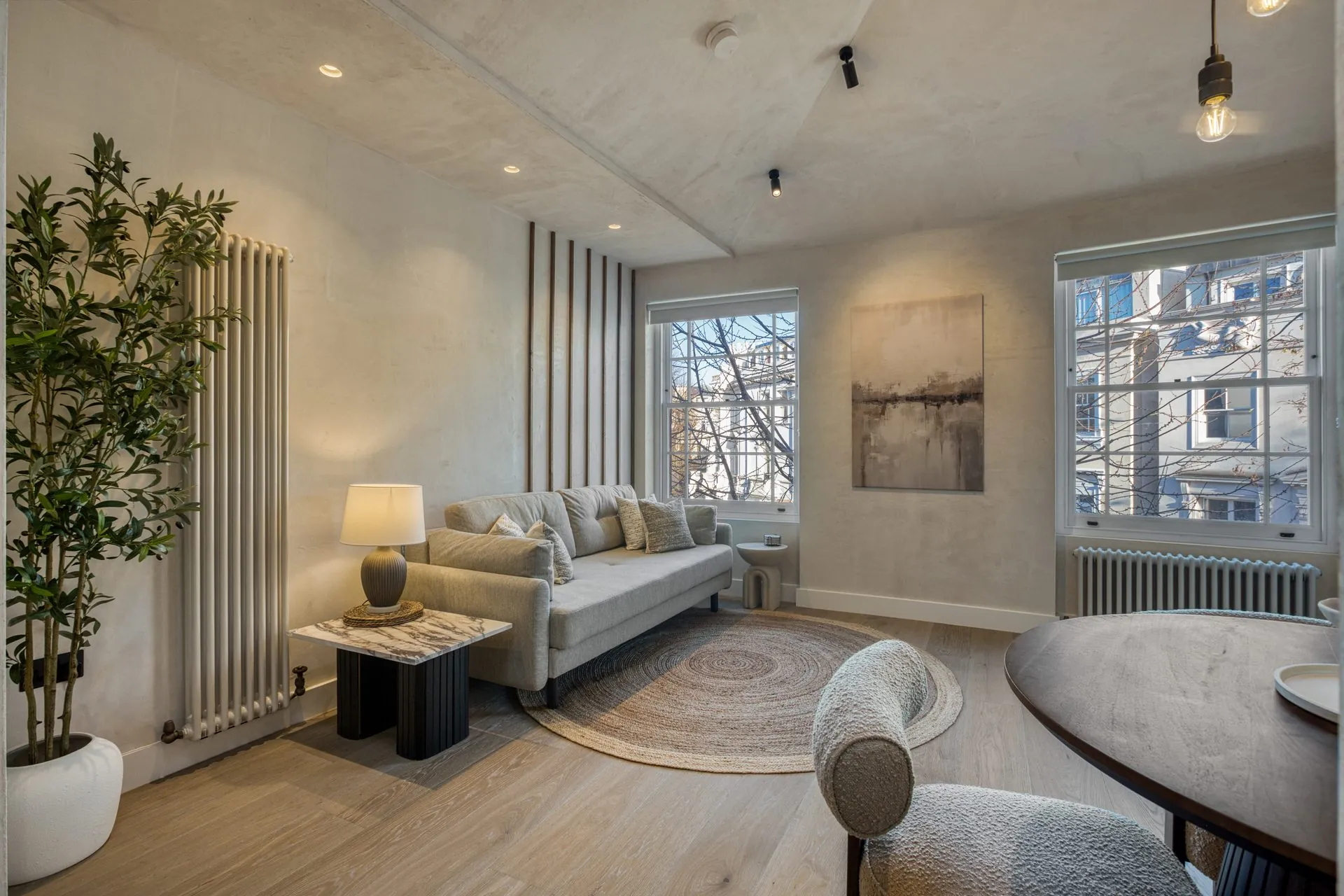 Open living space in the Notting Hill apartment